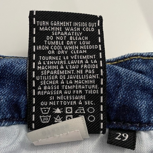 7 For All Mankind The High Waist Ankle Skinny Distresssed Raw Hem Jeans 29 - Picture 3 of 16